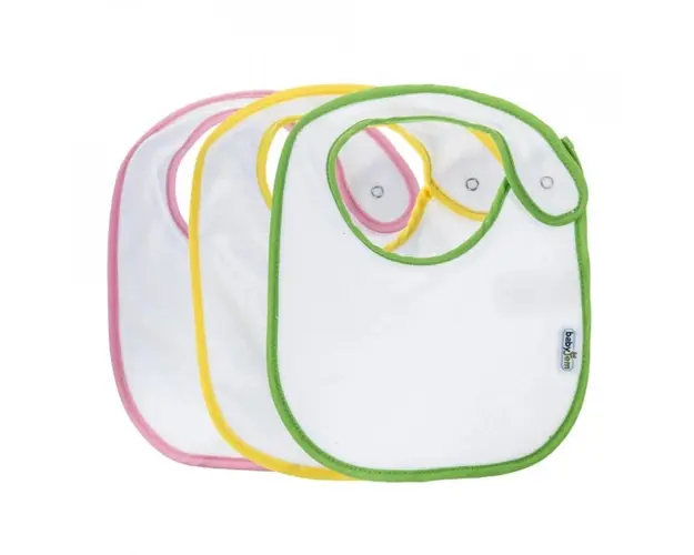 Set 3 bavete cu capse din bumbac, Diverse modele