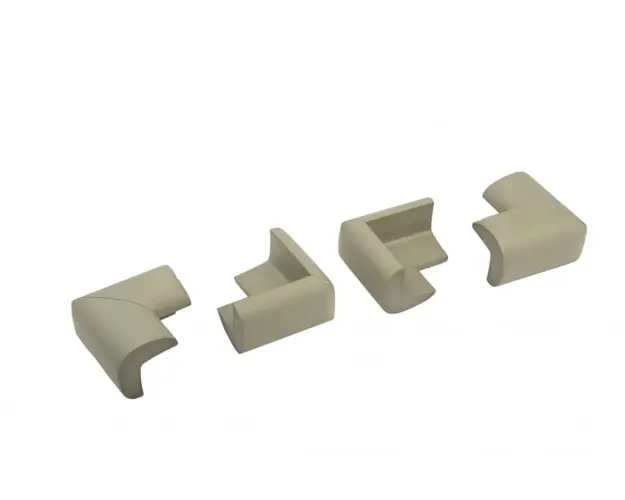 Set 4 bucati groase protectii colturi mobilier, 3.5x1.2x5.5 cm, Gri