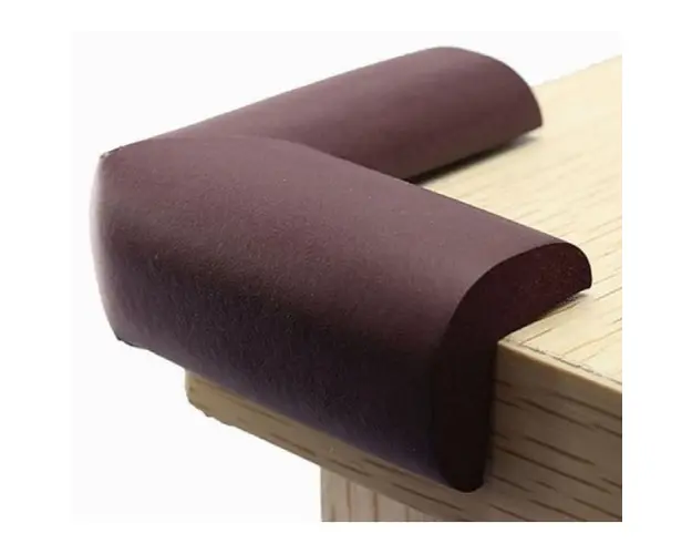 Set 4 bucati groase protectii colturi mobilier, 3.5x1.2x5.5 cm, Grena