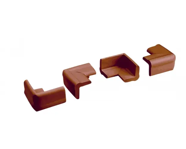 Set 4 bucati mamut protectii colturi mobilier, 4x1.3x7 cm, Maro