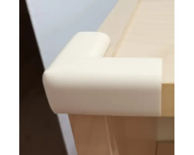 Set 4 bucati subtiri protectii colturi mobilier, 2.3x0.7x5 cm, Crem