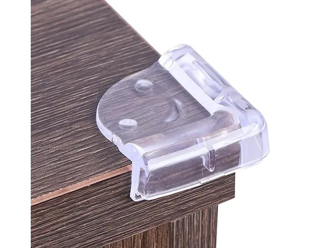 Set 4 protectii colturi, triunghi silicon transparent, 4.2x1.9x0.8 cm