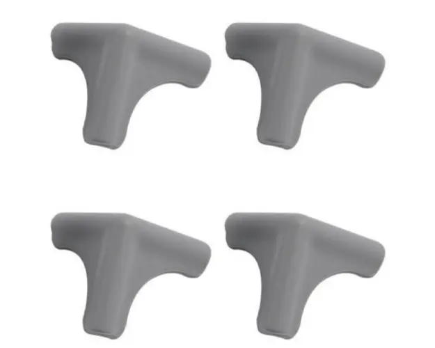 Set 4 protectii in trei laturi pentru colturi, 4.5x1.4x0.3 cm, silicon, Gri