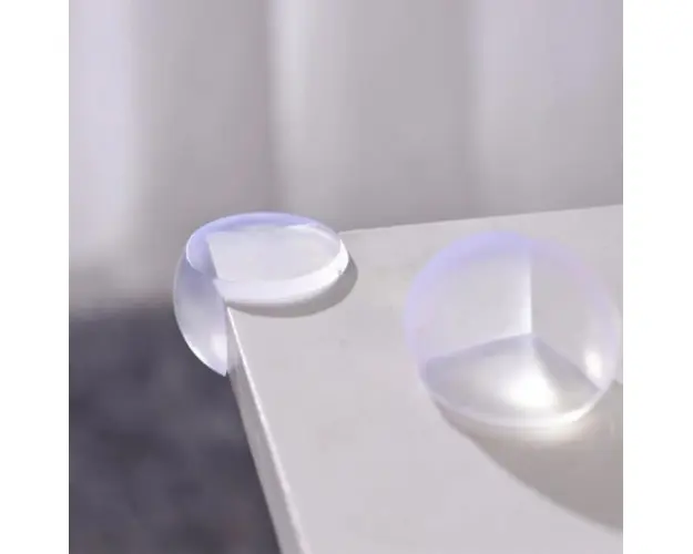 Set 4 protectii colturi, rotunde silicon mat, 3x2.3x2.0 cm