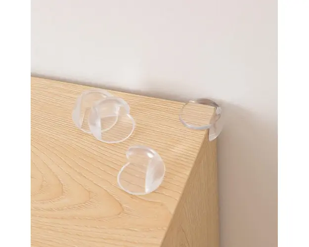 Set 4 protectii colturi, rotunde silicon transparent, 4.3x3.0x2.0 cm