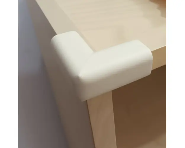 Set 6 bucati subtiri protectii colturi mobilier, 2.3x0.7x5 cm, Crem