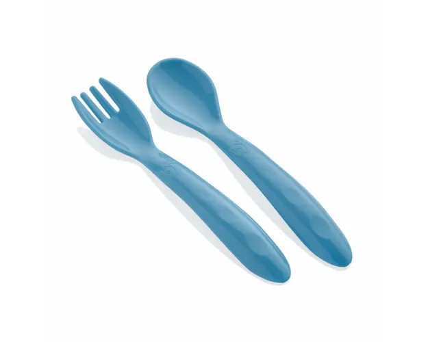 Set lingurita si furculita BabyJem, Albastru
