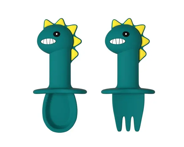 Set mini tacamuri diversificare bebelusi, silicon alimentar, cu cutie depozitare, flexibile, Dino, Empria, Diverse culori