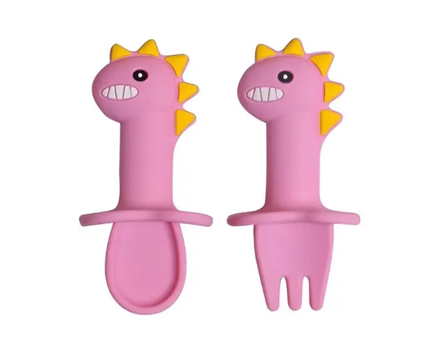 Set mini tacamuri diversificare bebelusi, silicon alimentar, cu cutie depozitare, flexibile, Dino, Empria