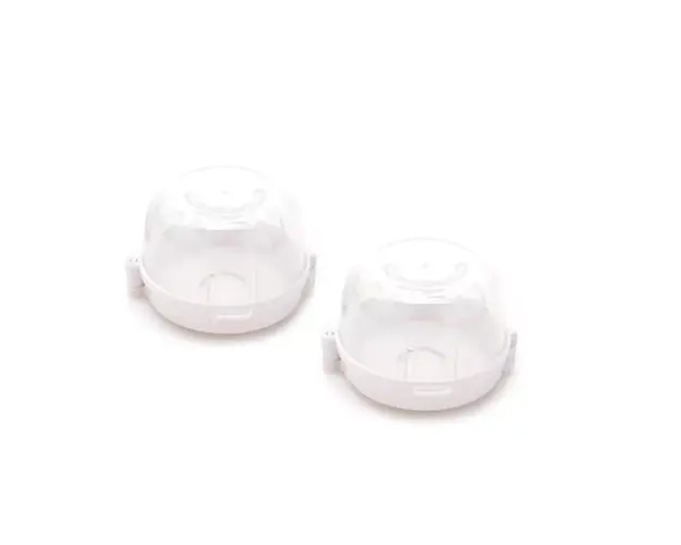 Set protectii butoane aragaz - plita, Empria, 2 bucati, 7.5x4.6 cm, Alb
