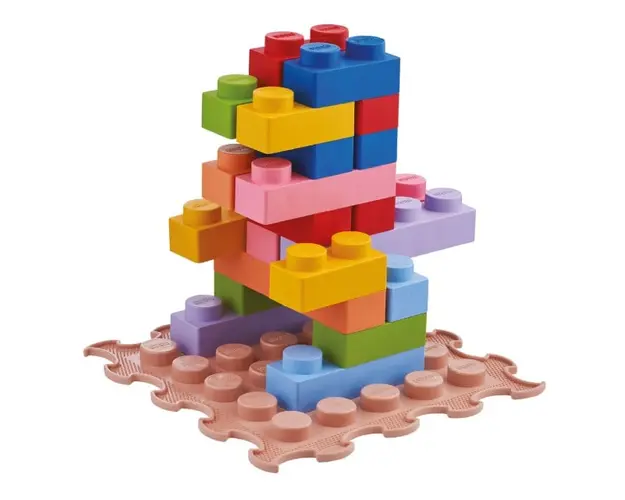 Set senzorial cu blocuri de constructie 3D, dimensiuni mari, 32 piese