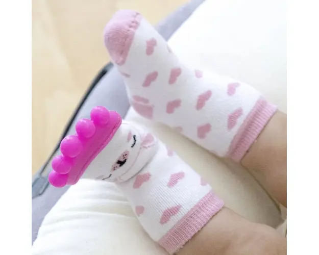 Sosete cu accesoriu dentitie BabyJem Teether Socks, Roz