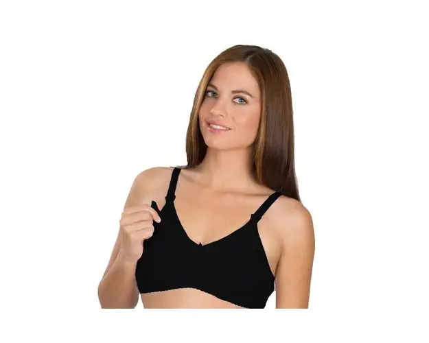 Sutien alaptare cu cupe fara intarituri BabyJem, Negru, Marime 95