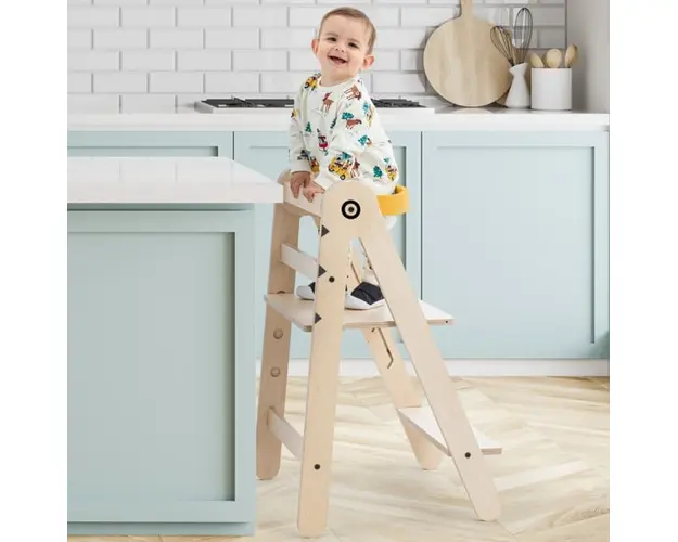 Turn de invatare pliabil MamaToyz Learning Tower din lemn, Diverse culori