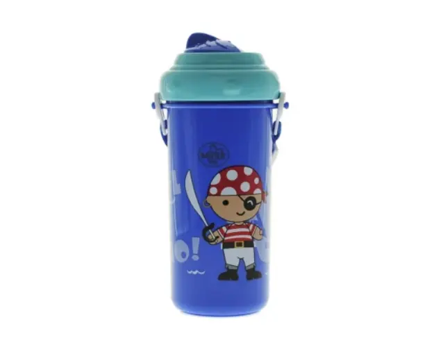 Cana sport cu pai si curea transport 360 ml albastru