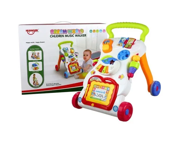 Antepremergator multifunctional pentru bebe cu centru de activitati multicolor LeanToys 2222
