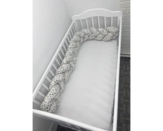 Aparatoare laterala pat bumper Deseda impletita 180 cm mix floricele marunte