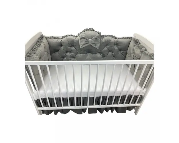 Aparatori matlasate din catifea Deseda Lux 120x60 cm gri