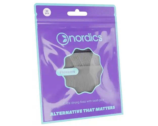 Ata dentara pe suport cu scobitoare 30 bucati Nordics