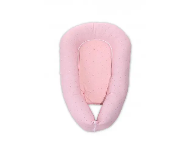 Baby Nest 3 in 1 cu husa din bumbac ranforce 110x70x15 cm Pink Sky