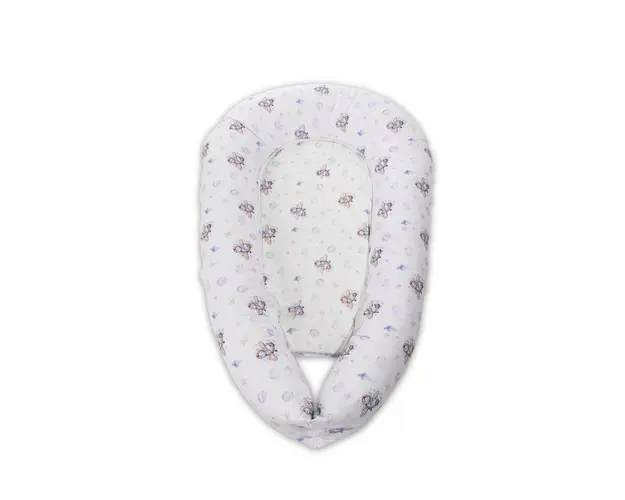 Baby Nest 3 in 1 cu husa din bumbac ranforce Planes Blue