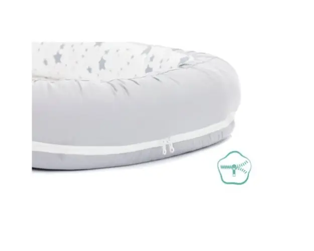 Baby nest culcus saltea si protectie de pat detasabila 90x40 cm grey star Fillikid
