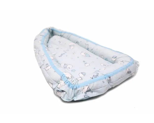 Baby Nest Ursuletul Martinica albastru culcus bebelus pentru dormit reversibil multifunctional 100 x 60 cm