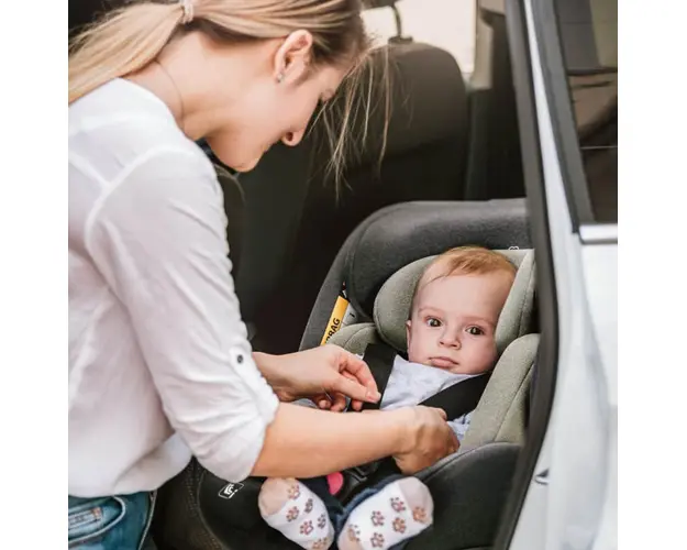 Scaun auto rotativ cu isofix BabyGo MOVE360 40-150 cm certificat R129 Grey