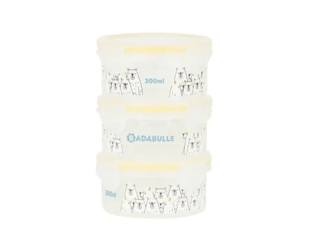 Set 3 boluri ermetice Maxi 300 ml pentru pastrarea hranei Badabulle