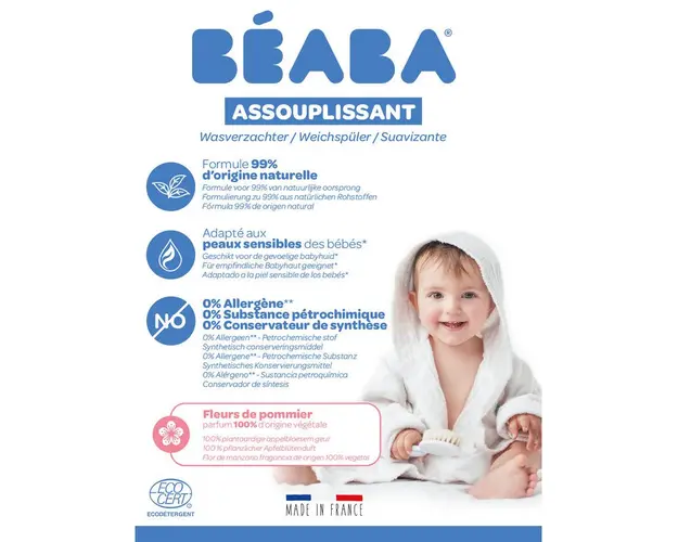 Balsam de rufe Beaba flori de mar 1 L40 spalari Certificat Ecocert