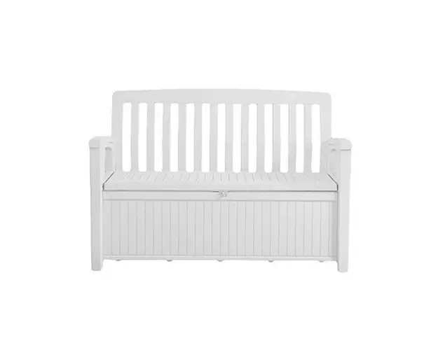 Banca cu spatiu de depozitare Keter Patio 138.6 x 63.5 cm alb