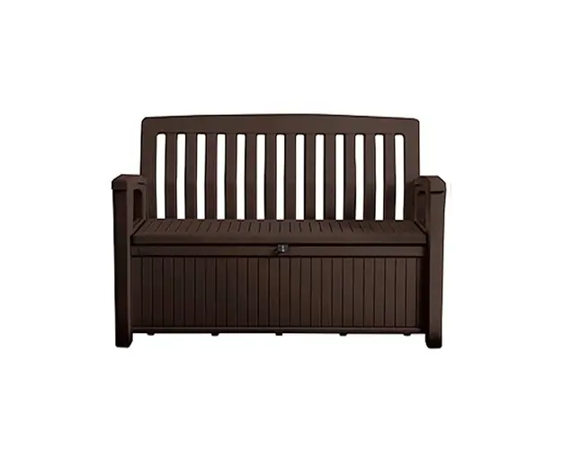 Banca cu spatiu de depozitare Ketter Patio 138.6 x 63.5 cm Maro