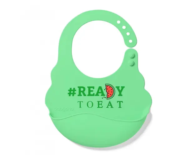 Baveta Babyono din silicon ajustabila verde