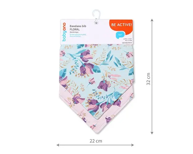 Set 2 bavete tip bandana Baby Ono floral