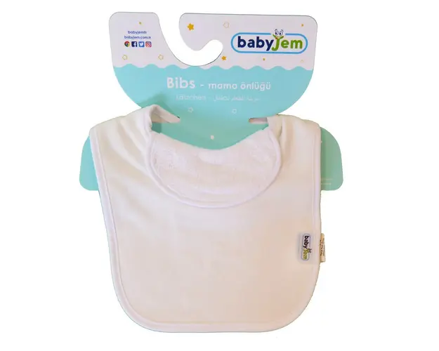 Baveta captusita din bumbac BabyJem Ecru
