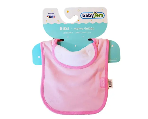 Baveta captusita din bumbac BabyJem Pink