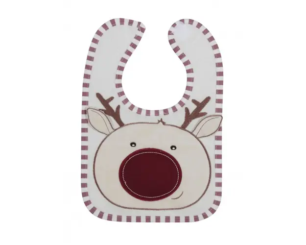 Baveta cu motive de Craciun 3D, 26 x 20 cm cu broderie, Ren