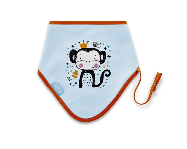 Baveta cu suport suzeta BabyJem Triangle Blue
