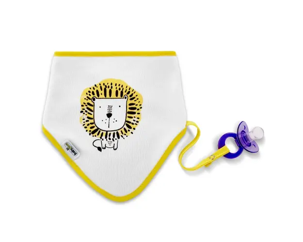 Baveta cu suport suzeta BabyJem Triangle White