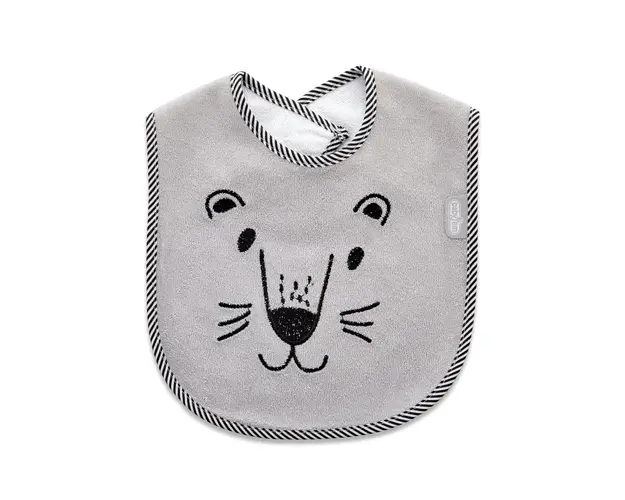 Baveta din bumbac BabyJem Cute animals Grey