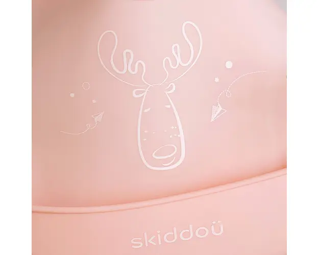 Baveta din silicon Skiddou Smekke Keep Pink