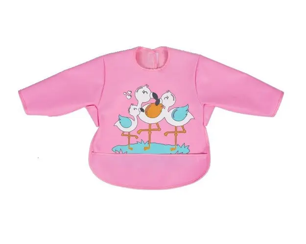 Baveta impermeabila cu maneci lungi Sevi Bebe roz