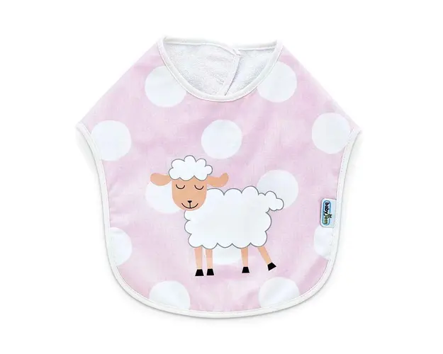 Baveta pentru copii din bumbac Dots Pink Lamb