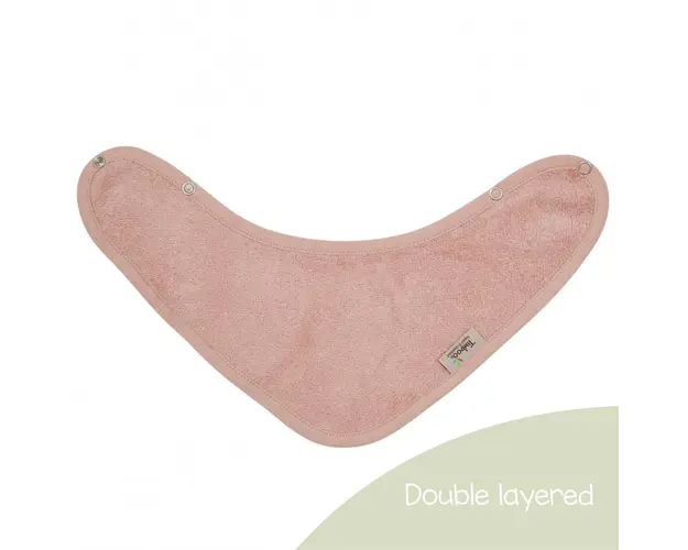 Baveta textila cu doua straturi tip bandana din bambus Misty Rose