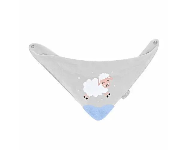 Baveta triunghi cu accesoriu dentitie BabyJem Cowboy Bib Blue