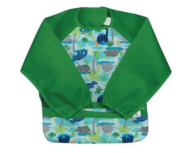 Bavetica Aqua Dino Jungle multifunctionala cu maneci lungi Green Sprouts 12-24 luni