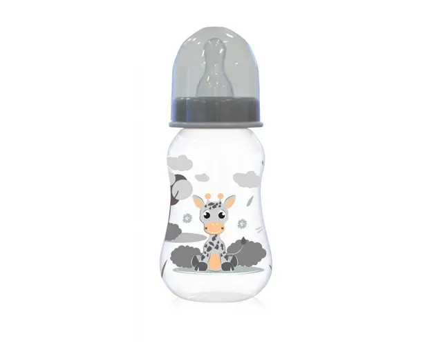Biberon cu capac Lorelli 0 luni+ 125ml Giraffe Ice Grey
