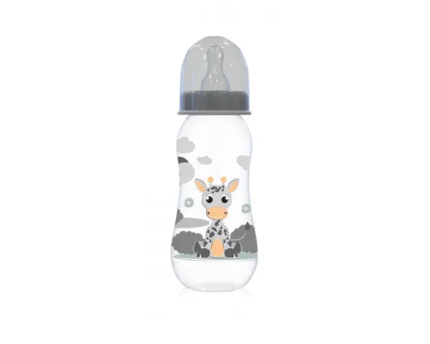 Biberon cu capac Lorelli 0 luni+ 250 ml Giraffe Grey