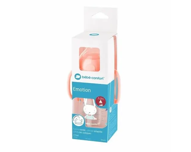 Biberon 270 ml cu maner Emotion Bebe Confort pink