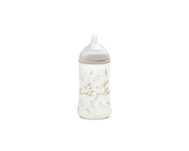Biberon 270 ml tetina fiziologica SX Pro cu debit mediu gri gold premium